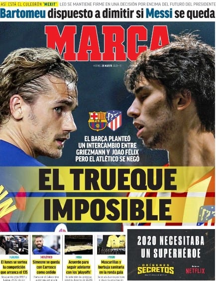 Portada Marca trueque Griezmann y Joao Felix