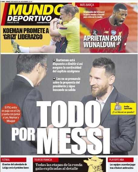 Portada Mundo Deportivo Messi decisión