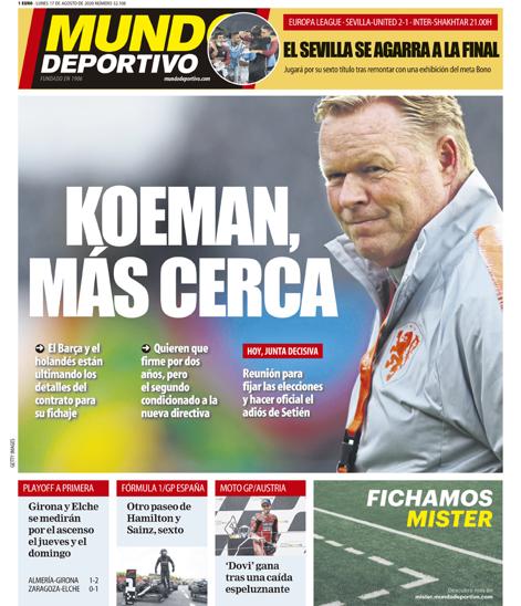 Portada Mundo Deportivo Koeman