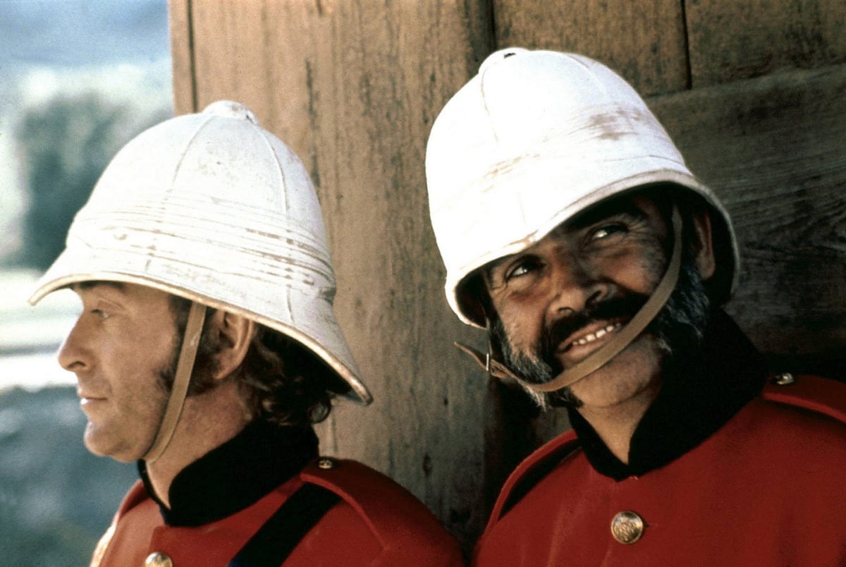 Michael Caine y Sean Connery en El hombre que pudo reinar.