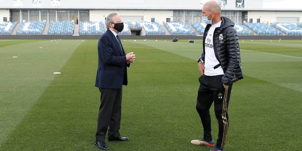 zidane florentino con mascarillas