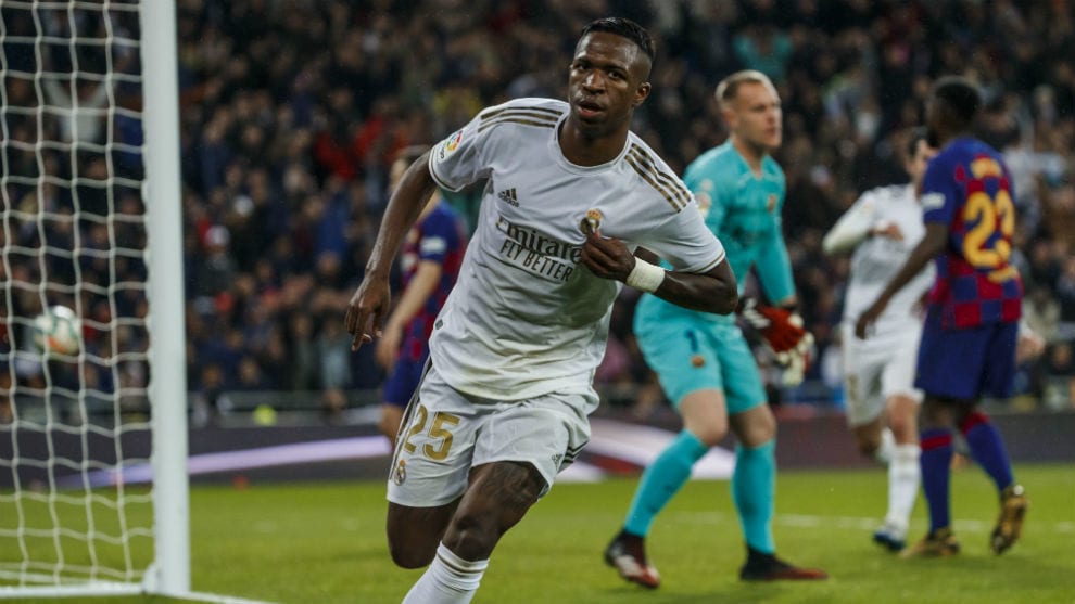 Vinícius celebra un gol.