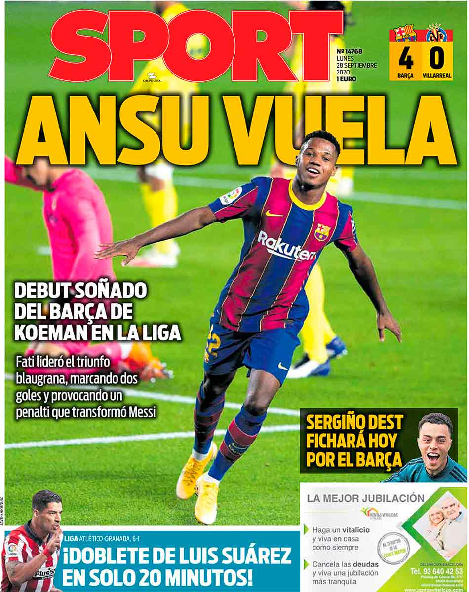Portada Sport Ansu vuela