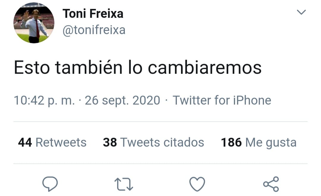 Tuit de Toni Freixa.
