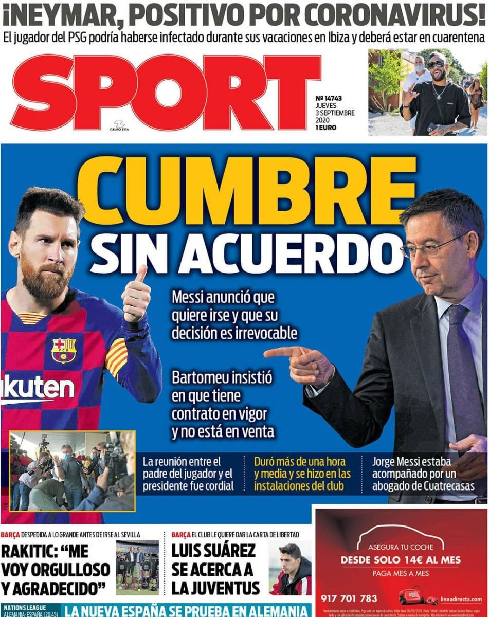Messi Bartomeu Portada Sport.