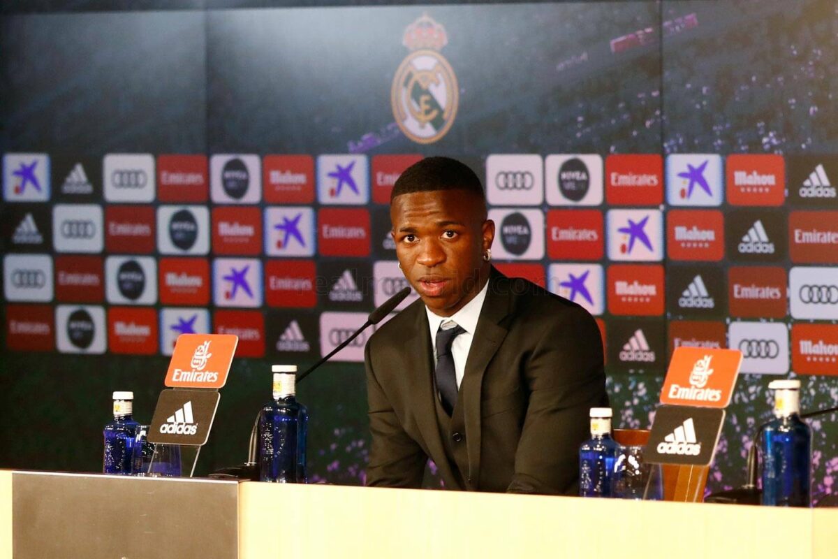 Vinícius en rueda de prensa.