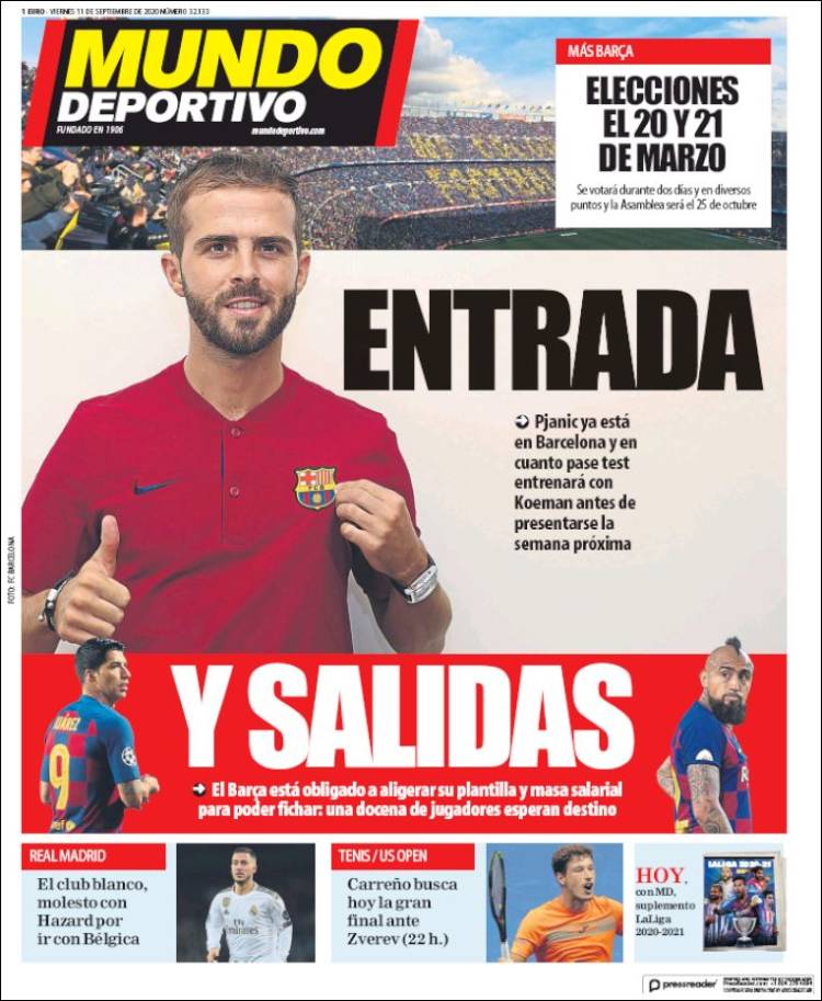 Portada Mundo Deportivo Pjanic