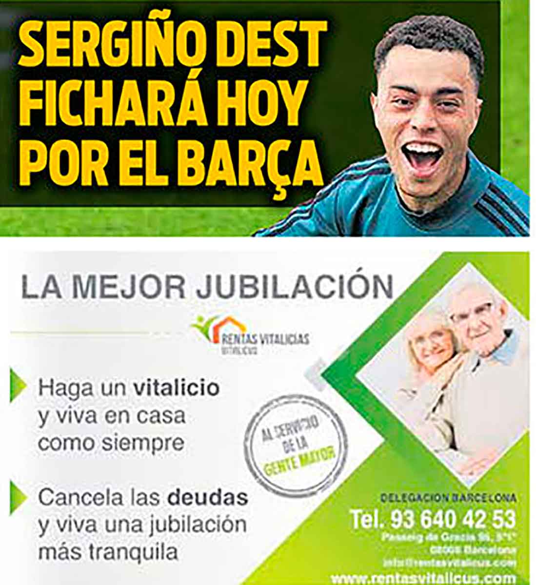 Portada Sport Sergiño ficha Barça