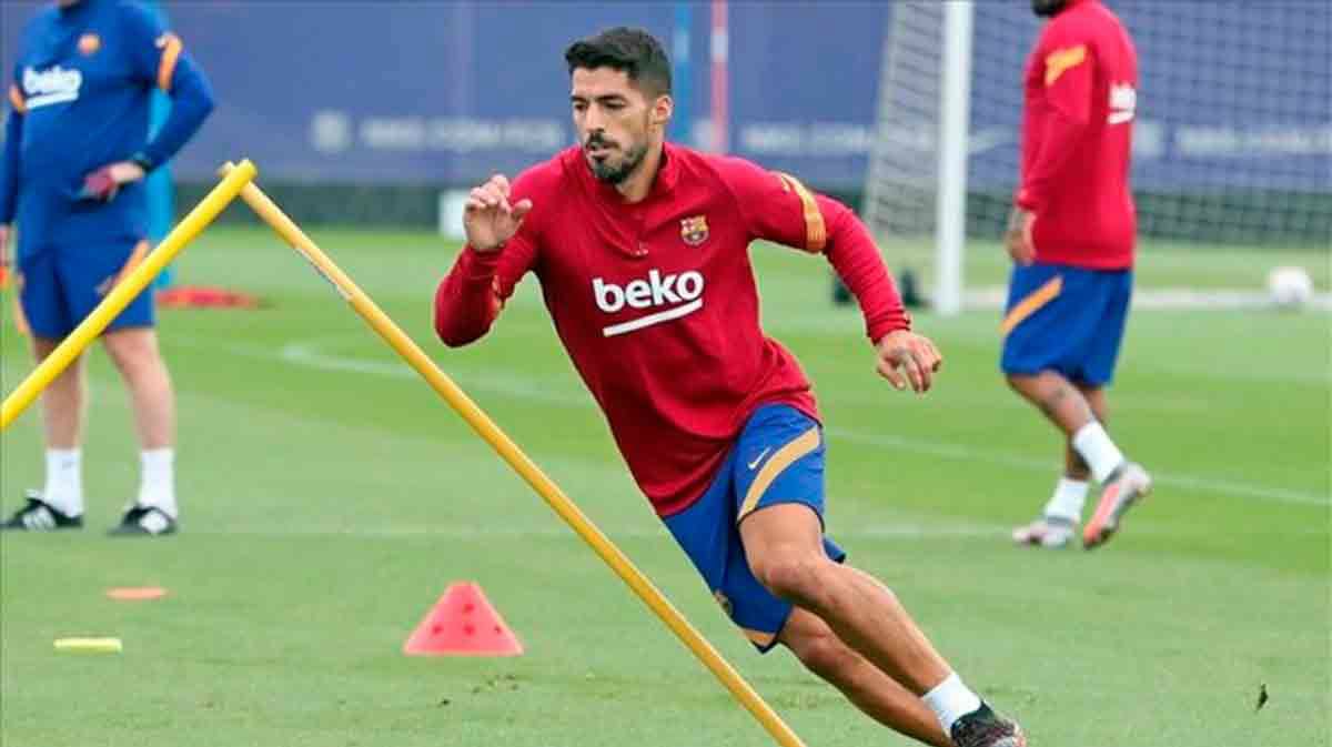 Suárez entrenamiento Barça