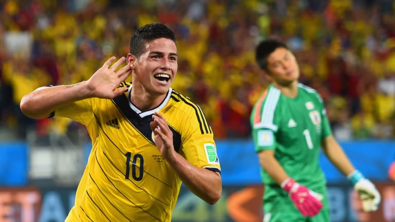 James Rodríguez en la Copa del Mundo 2014.