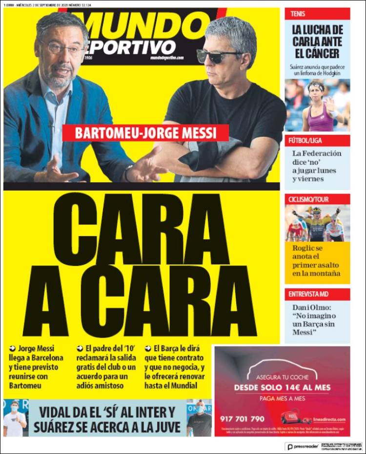 portada mundo deportivo bartomeu jorge messi