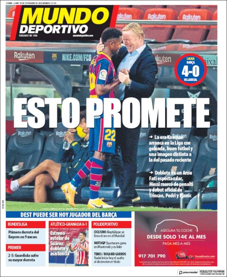 Portada Mundo Deportivo debut Barça