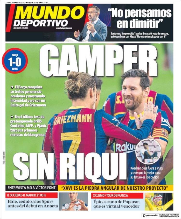 Portada Mundo Deportivo.