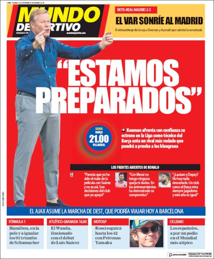 Portada Mundo Deportivo.