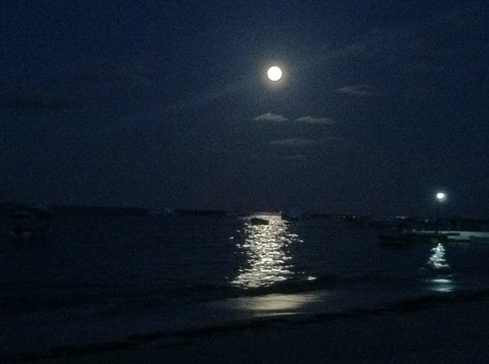 noche en la playa
