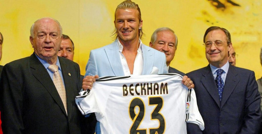 Presentación de Beckham en el Real Madrid.