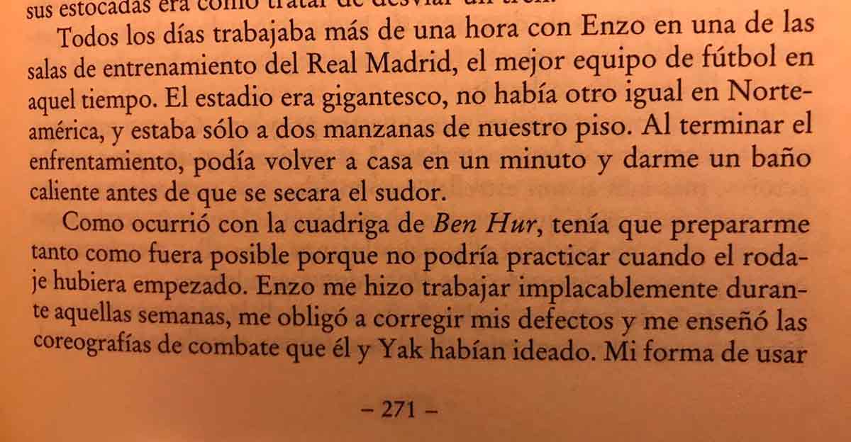 Charlton Heston en el Santiago Bernabéu