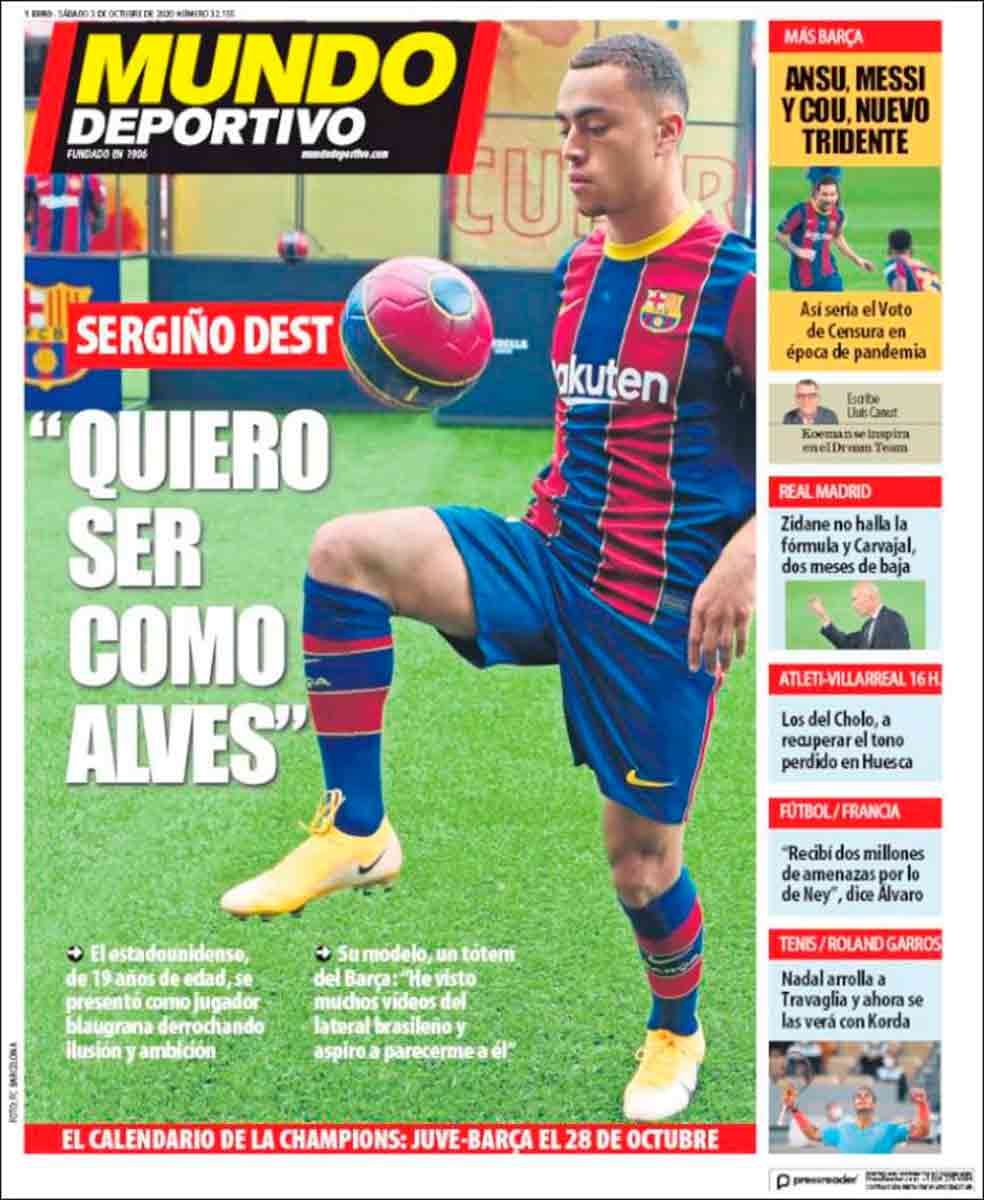 Portada Mundo Deportivo Dest Alves
