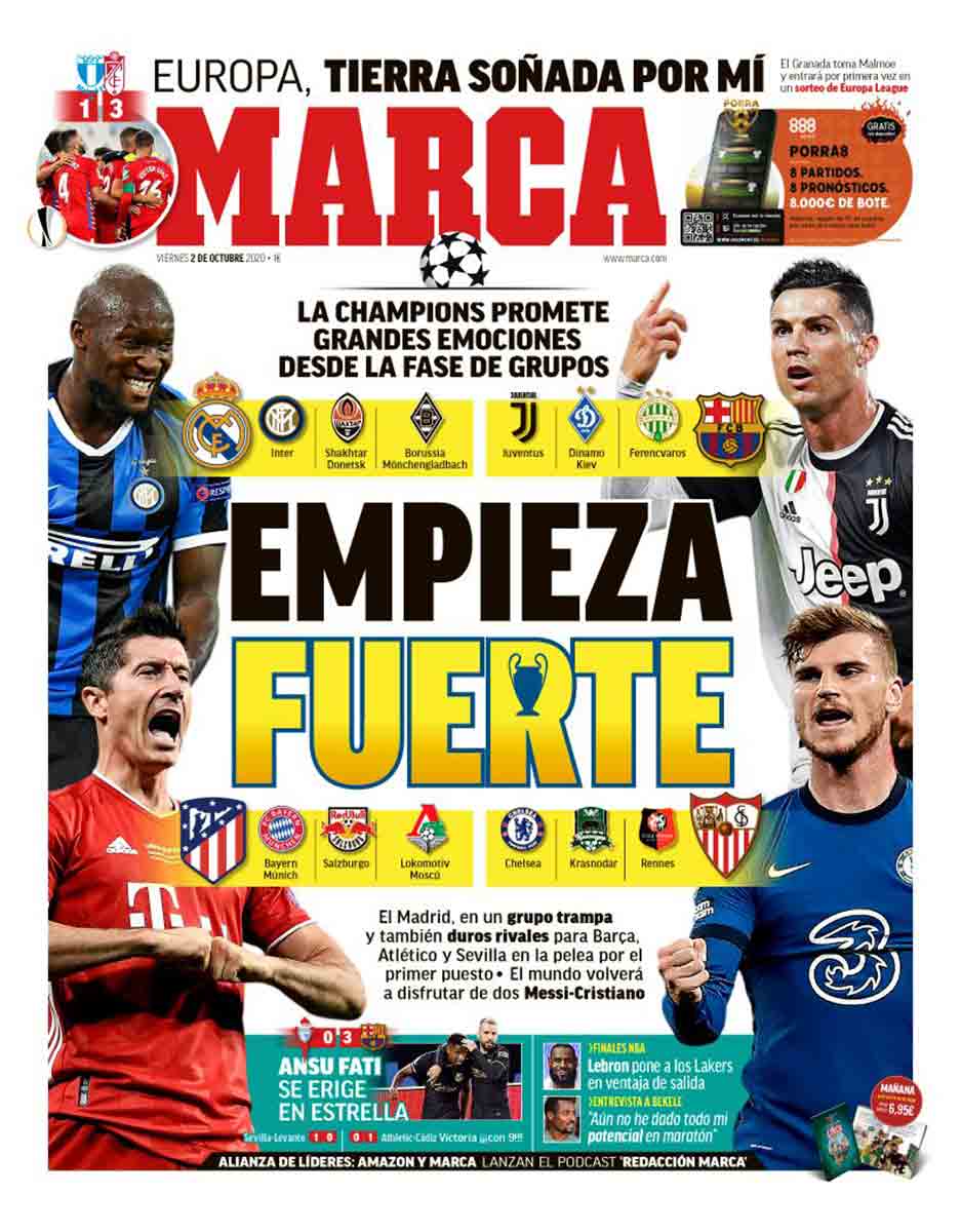 Portada Marca sorteo Champions