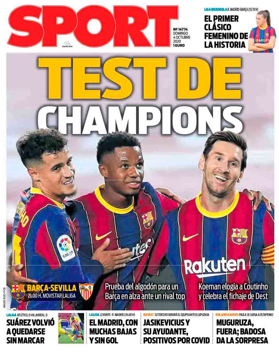Portada Sport Test de Champions