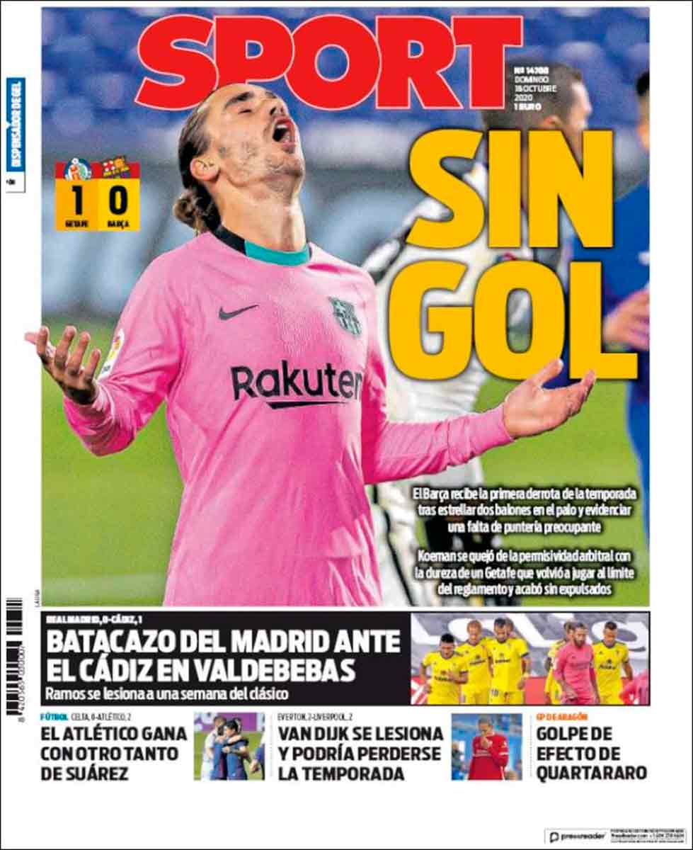 Portada Sport Griezmann sin gol