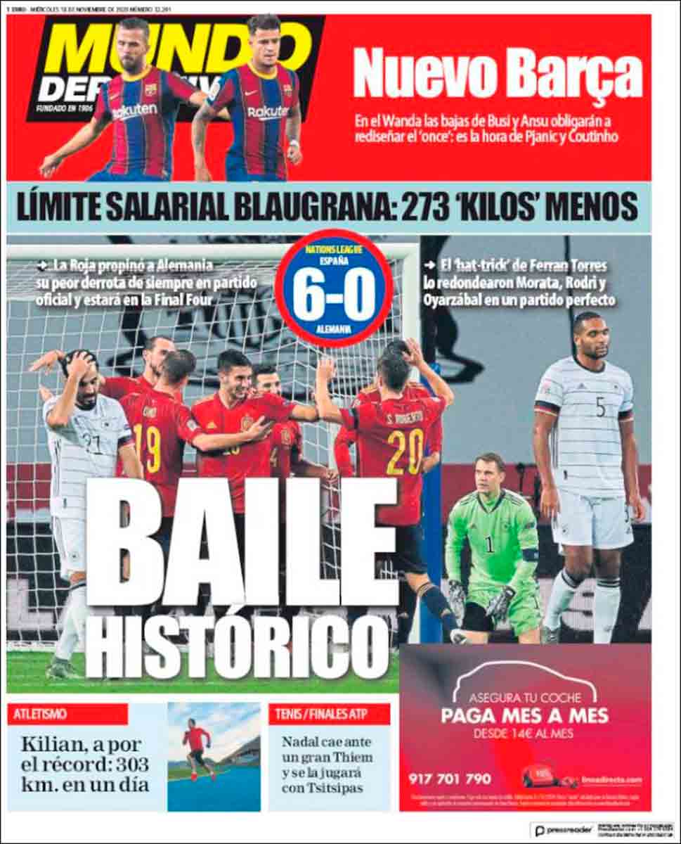 Portada Mundo Deportivo España 6-0