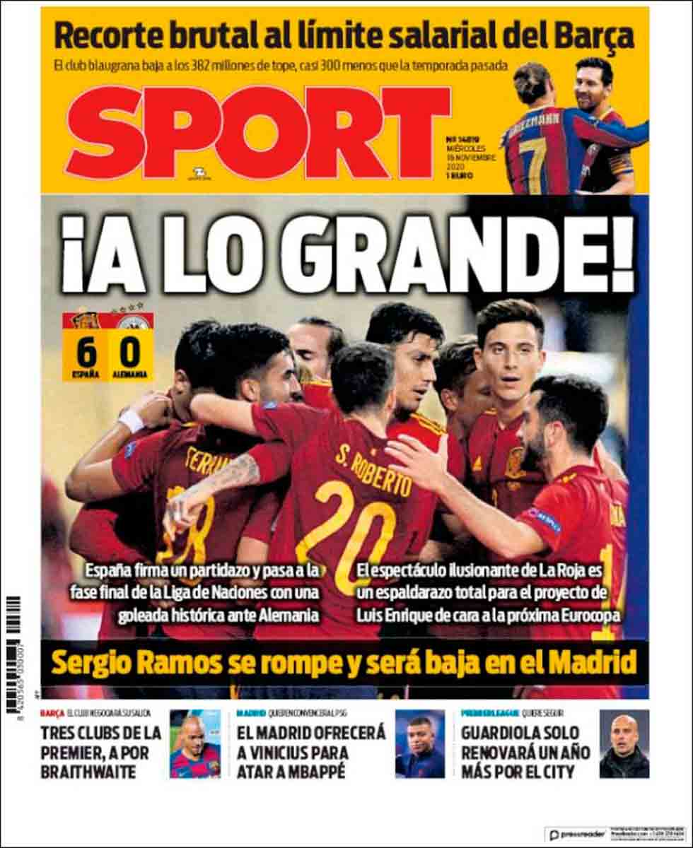 Portada Sport España 6-0