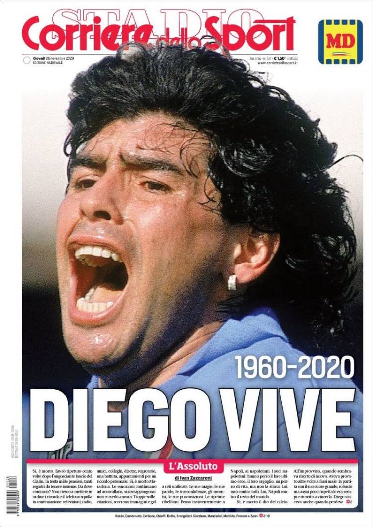 Portada Corriere dello Sport Maradona