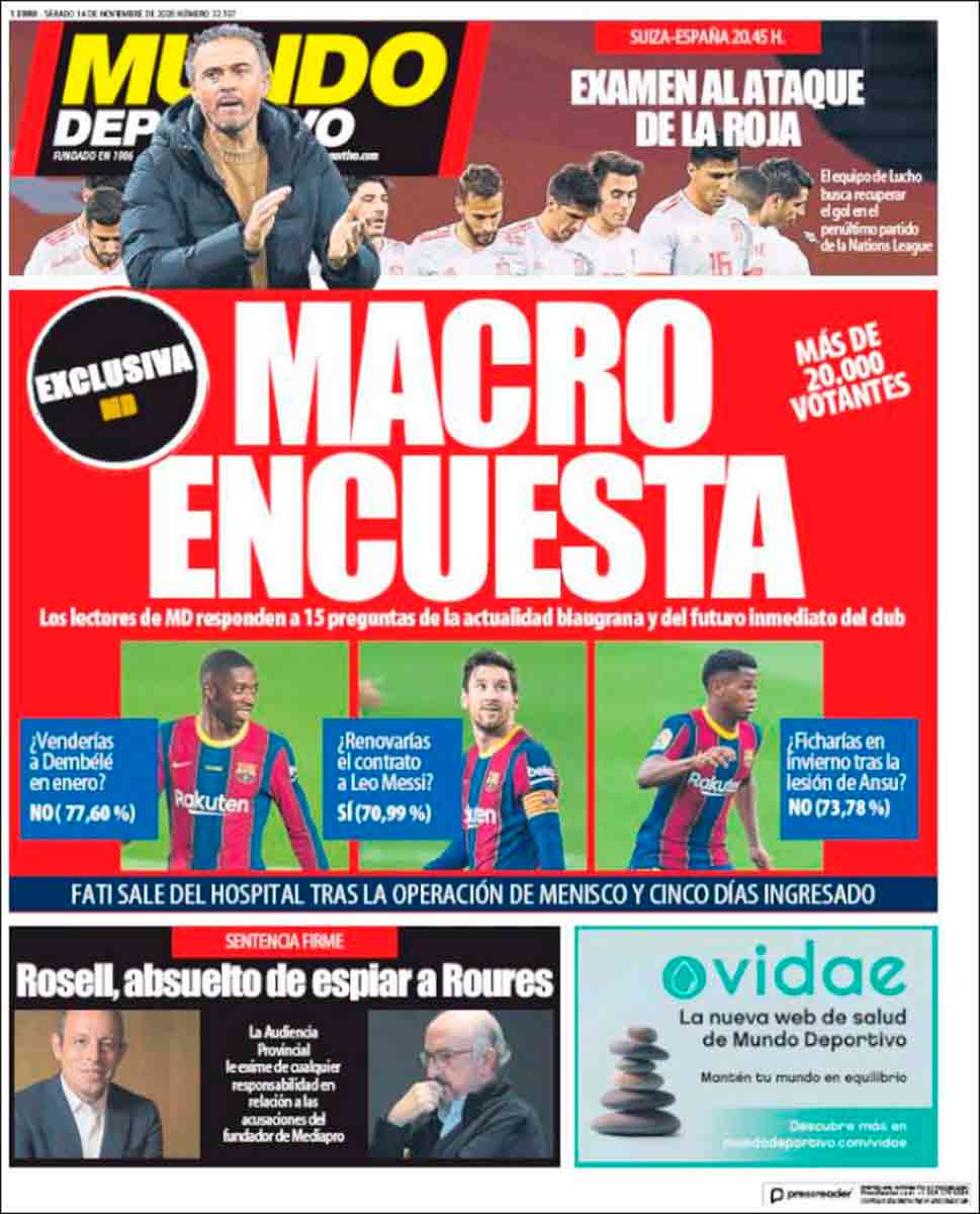 Portada Mundo Deportivo Macroencuesta