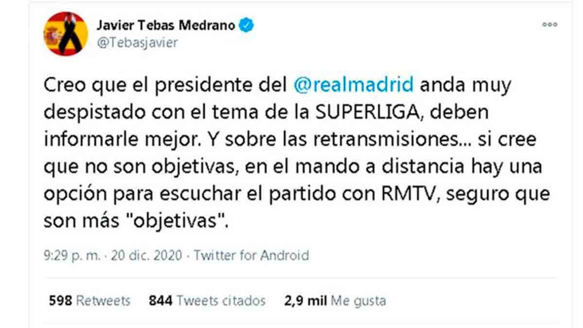 Tuit Javier Tebas
