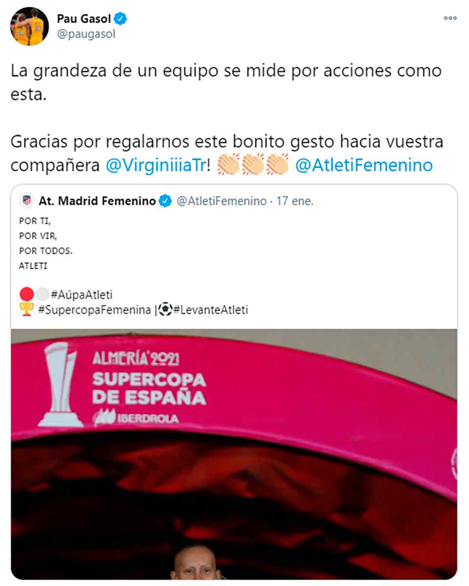 Virginia Torrecilla tuit Gasol