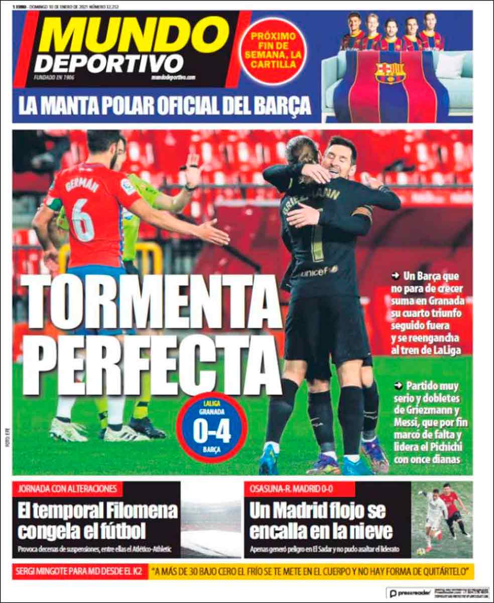 Portada Mundo Deportivo Tormenta Perfecta