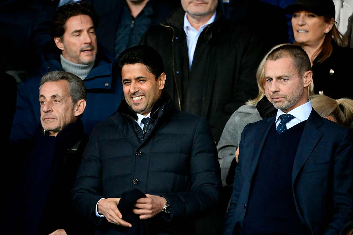 Sarkozy, Nasser Al Khelaïfi y Ceferin