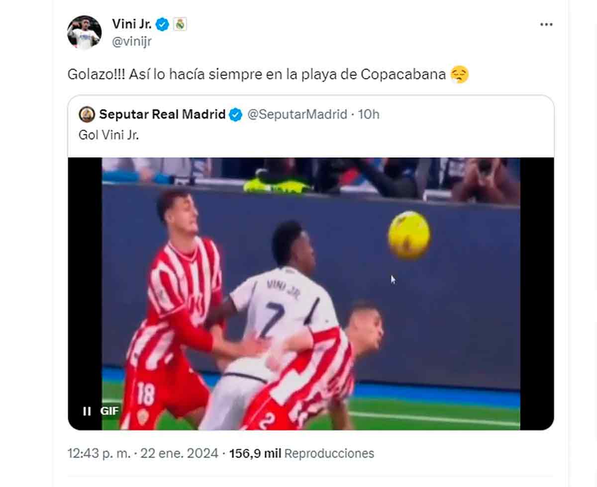 Tuit Vinícius gol Copacabana