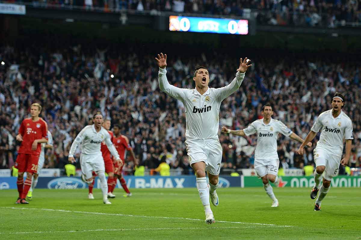 Cristiano, Khedira, Di María y Ramos contra el Bayern. 2012
