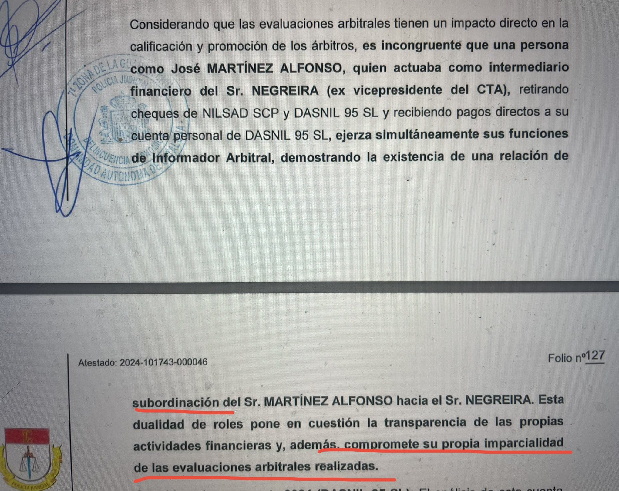 Informe Guardia Civil Negreira